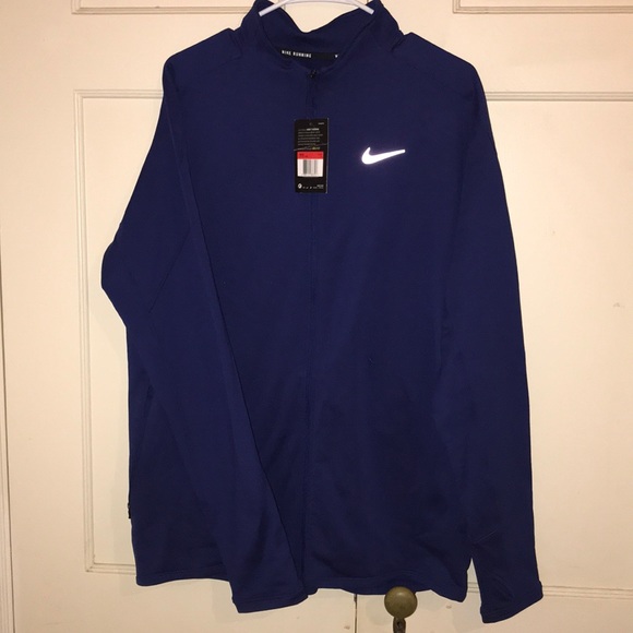 Nike Jackets & Coats Dark Blue Nike Running Thermal Zip Up Jacket